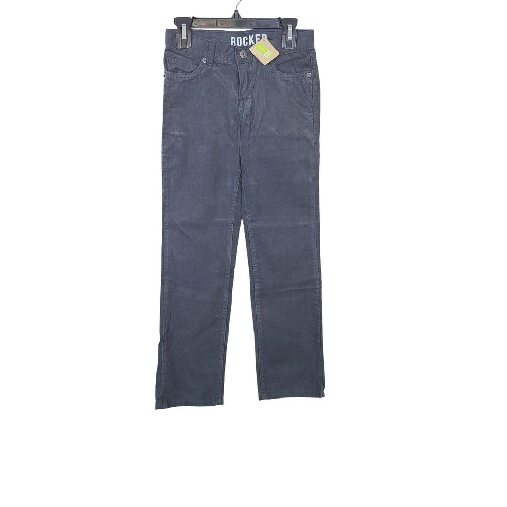 Crazy 8 Boys Dark Grey Corduroy Rocker Straight Leg Adjustable Waist Pants 7 NEW